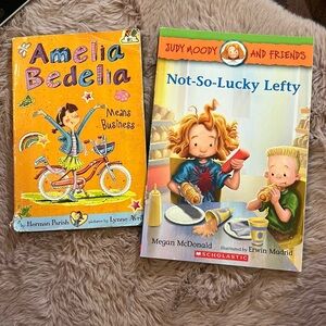 Set of 2 kid books Judy Moody Not-So-Lucky Lefty & Amelia Bedelia Means Business